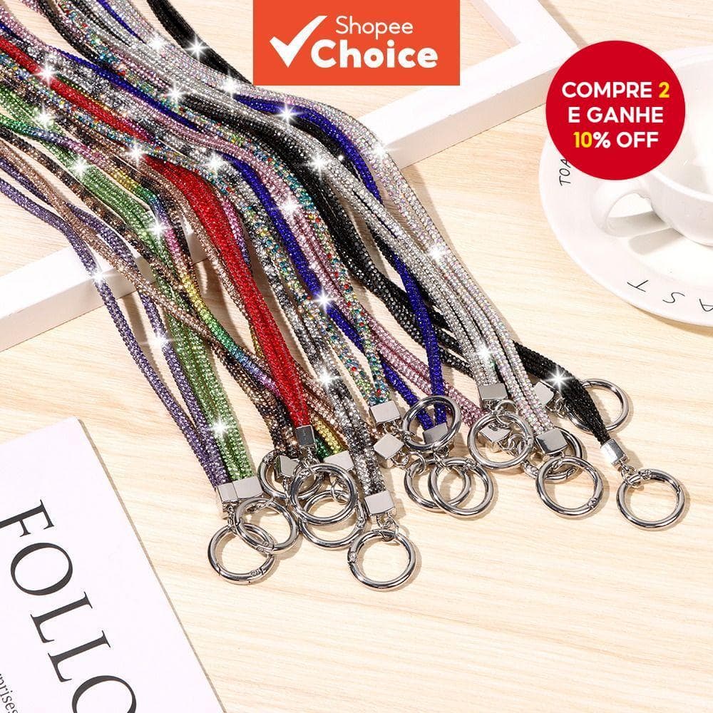 Cordão Universal Elegante Para Telefone Crossbody – Alça Ajustável Pescoço/Ombro iPhone/Samsung/Huawei/Xiaomi