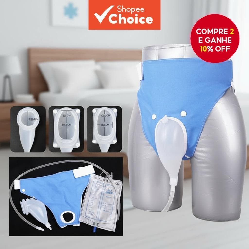  Calcinha à prova de vazamentos com bolsa de urina, drenagem selada para uso em pessoas acamadas, conforto, higiene,
