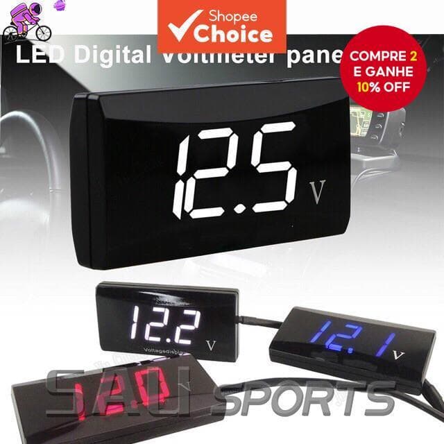 Novo Voltímetro 12v à prova d'água para Motocicletas/carros P-12