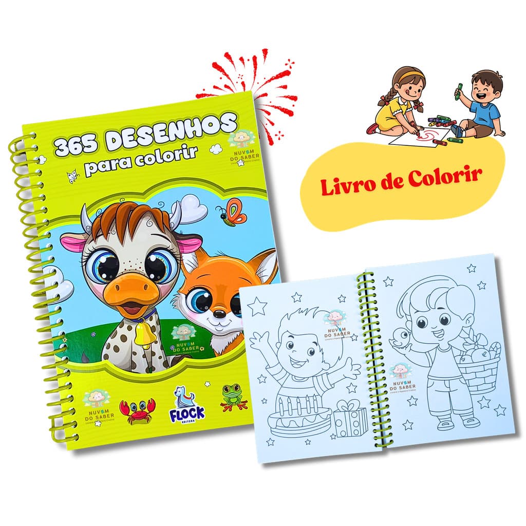 Livro Infantil 365 Desenhos para Colorir - Espiral