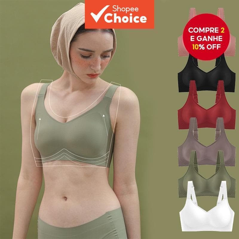 Mulheres Látex 3D Geléia Suporte Macio Sutiã Reunindo Sem Costura De Uma Peça Anel De Aço Ajustável Esportes Roupa Inter