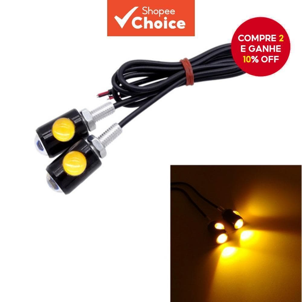 Criativo Lâmpada De Sinal Da Motocicleta LED Forma Olho Luz Placa Licença Super Brilhante Fácil Instalação