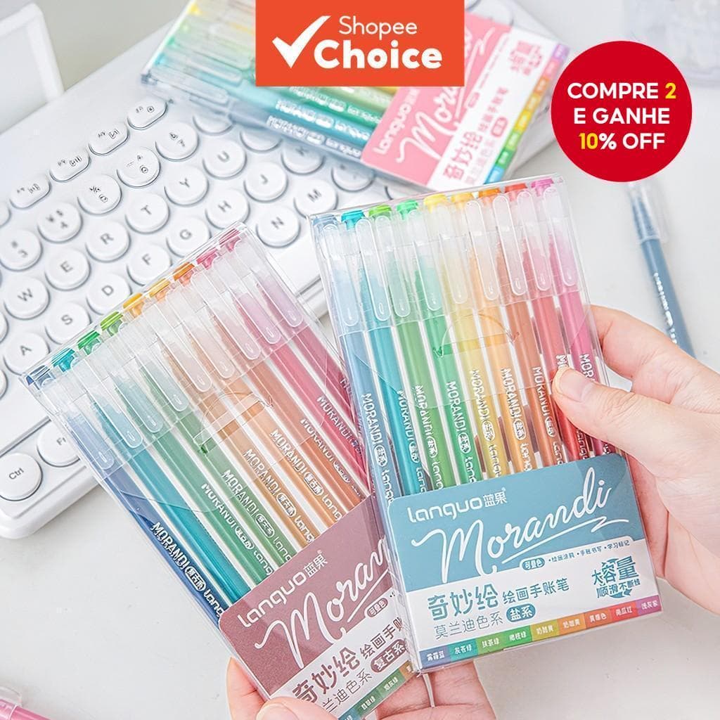 Conjunto De Canetas De Gel Cinza Morandi 9PCS-Esferográficas Vintage Multicoloridas De 0.5 Mm Para Escritório E Escola