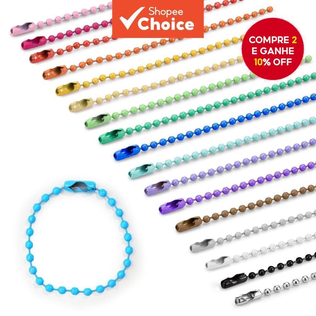 50 Peças Correntes De Contas Coloridas-Ondas De Ferro Para Pintura De Cozimento De Metal Fazer Joias E Artesanato Faça V