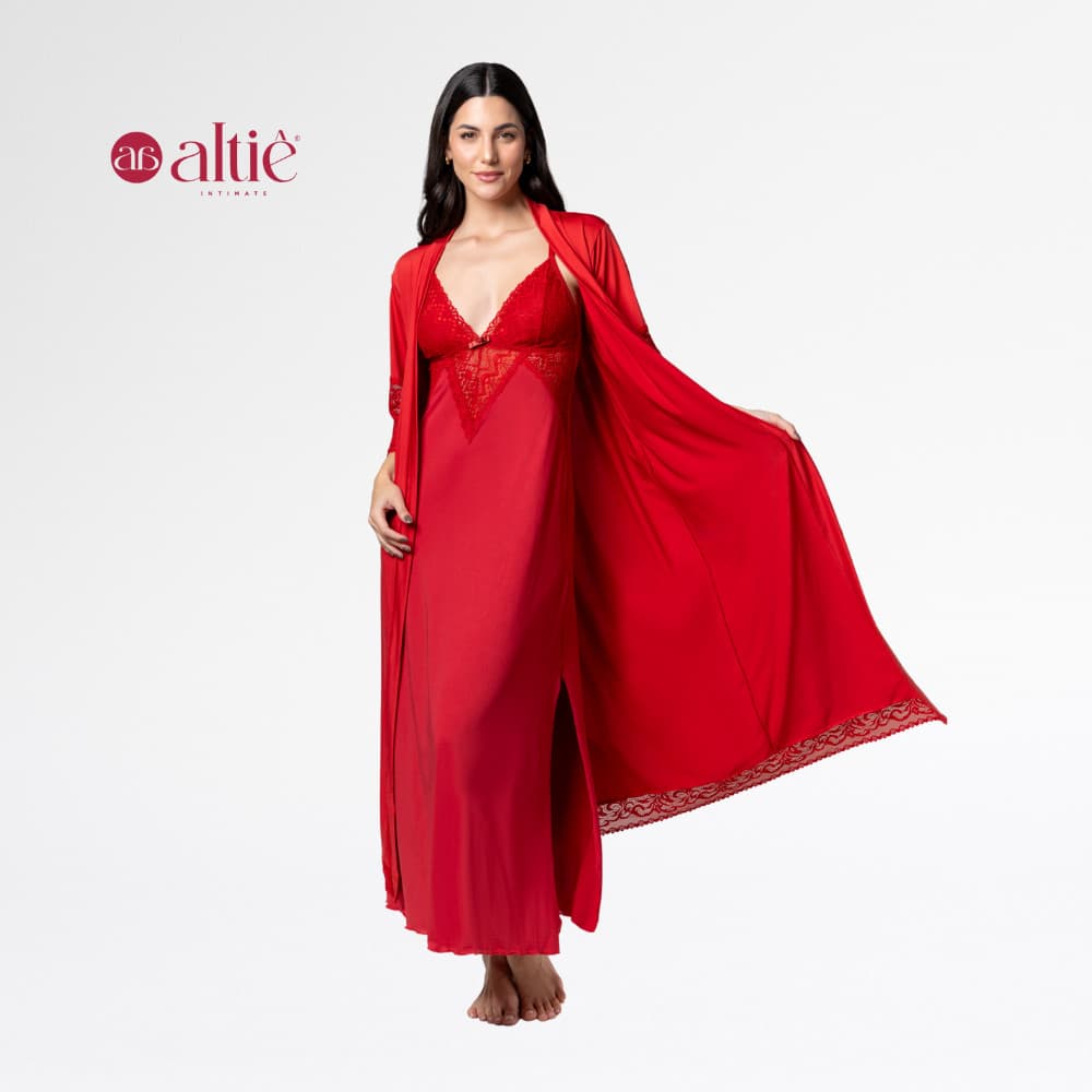 Kit Robe Longo + Camisola Longa Renda Luxo Feminina | Conforto, Sensualidade & Elegância