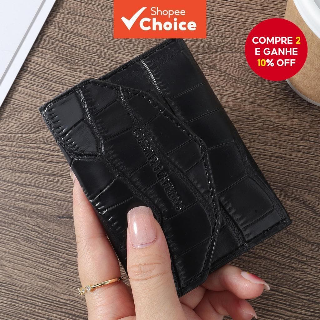 Carteira Curta Bifold Feminina Leve Porta Cartão De Crédito Organizador Fino Embreagem Diária E Bolsa De Moedas