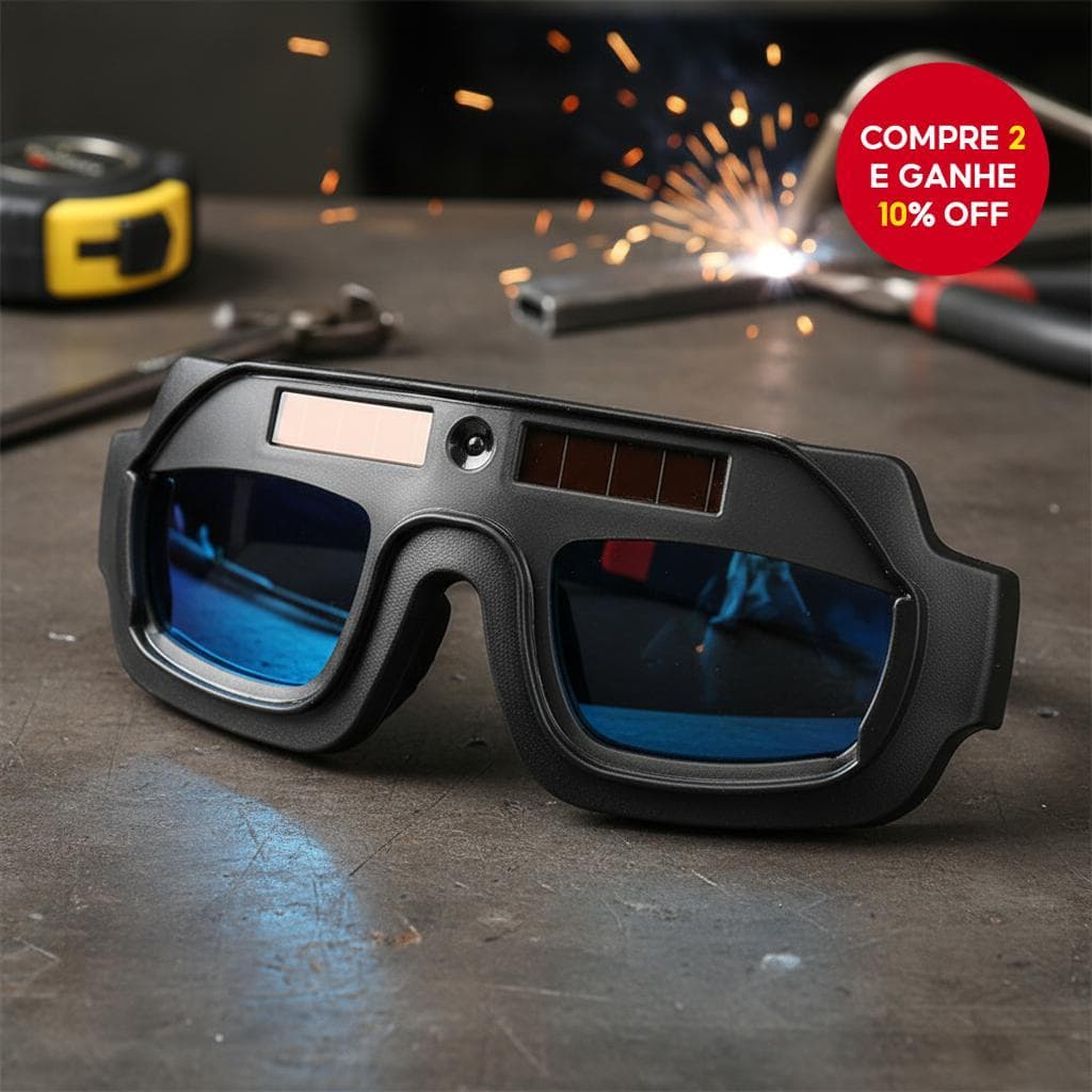  Óculos de Soldagem com Escurecimento Automático - Óculos de Proteção para Soldagem Anti-Brilho