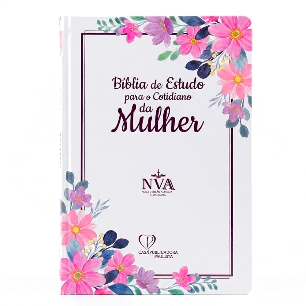 Bíblia de Estudo Para o Cotidiano da Mulher | NVA | Full Collor | Capa Dura Branca