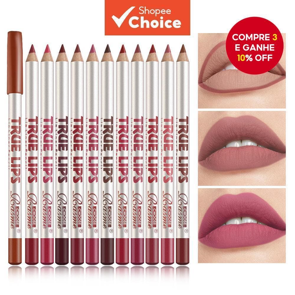 Conjunto de 12 varas Forro labial fosco não desbotado à prova d'água de alta cor