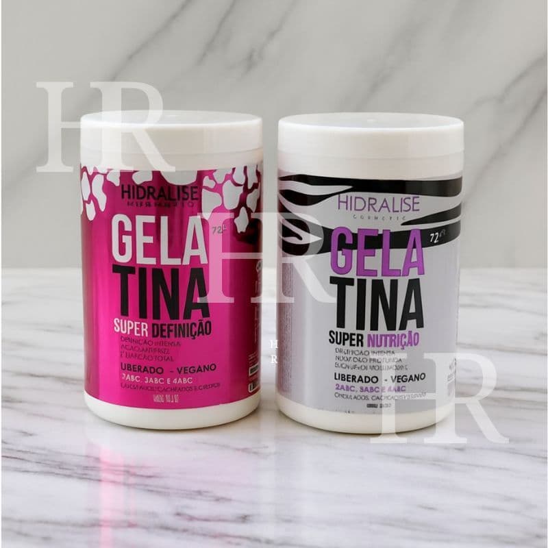 Kit 2 Gelatinas 1 KG Hidralise Cabelos Cacheados Crespos Ondelados