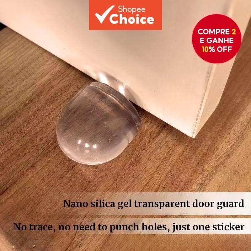 Parada De Porta De Silicone Transparente, Sem Perfuração, Protege Contra Colisões E Paredes, Ideal Para móveis