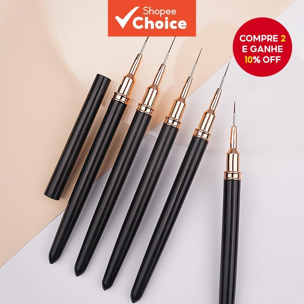 Conjunto de 5 peças de pincéis de Manicure conjunto de Manicure linha ultrafina desenho caneta linha desenho gancho linh