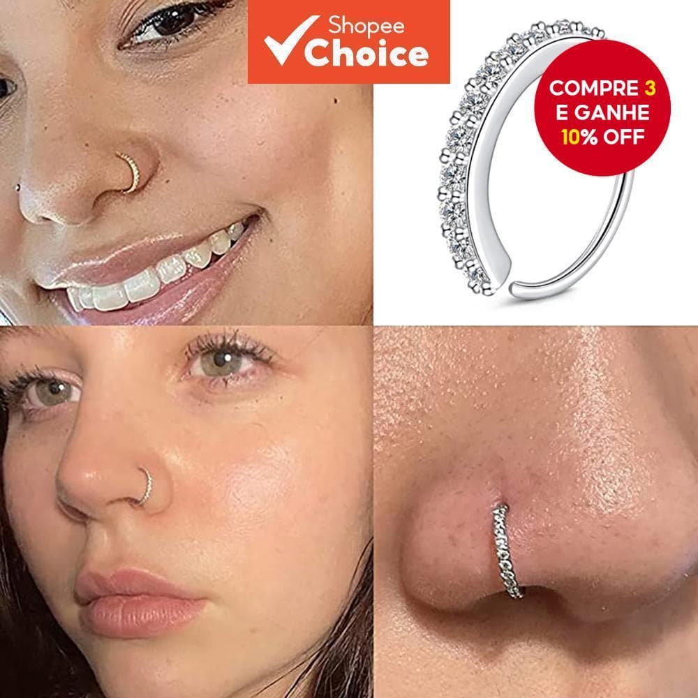 1pc Simples Zircão Cobre Nariz Anel Moda Corpo Piercing Parafuso Prisioneiro Jóias