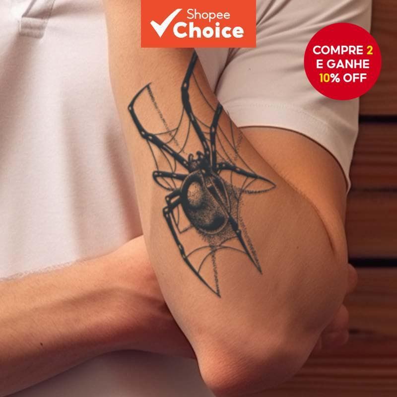 Adesivo De Tatuagem Temporária À Prova D'água De Aranha De Seda Dura Uma A Duas Semanas Para Homens E Mulheres
