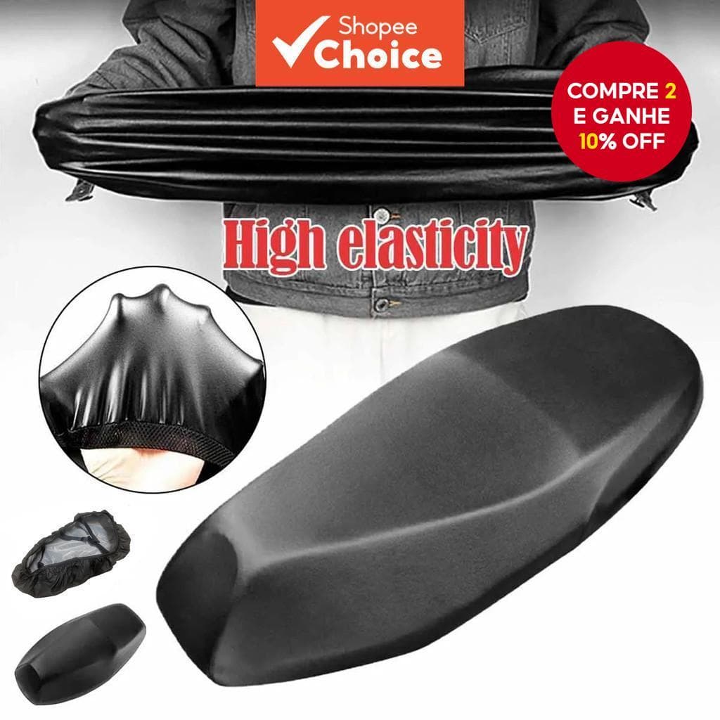 Capa De Assento De Motocicleta Em Couro PU-Proteção Elástica À Prova D'água E Resistente A UV