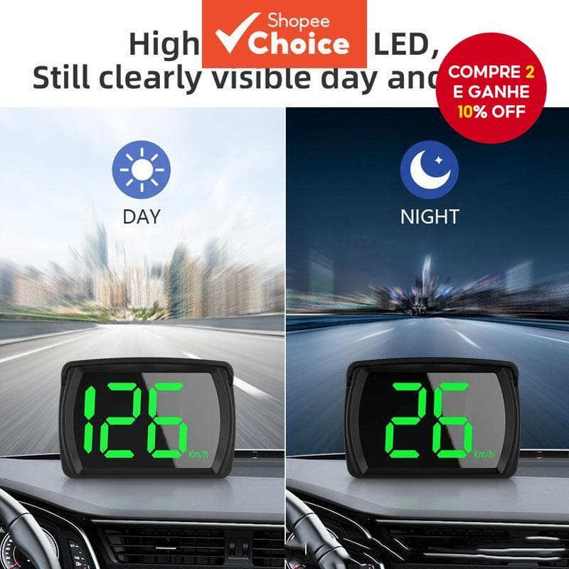 Display de Cabeça Alta Montado no Carro Beidou GPS Velocímetro Universal Dispositivo de Posicionamento por Satélite.
