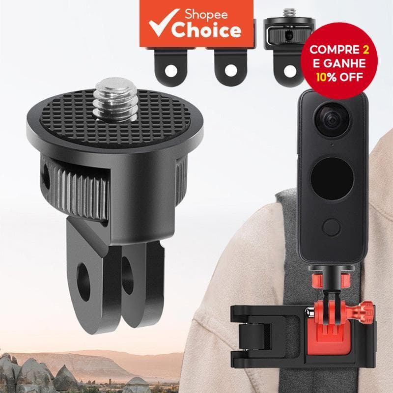 Adaptador De Tripé Com Parafuso De Alumínio , 1/4 Polegadas , Suporte De Montagem Rotativa 360 Para Gopro Insta360 One X