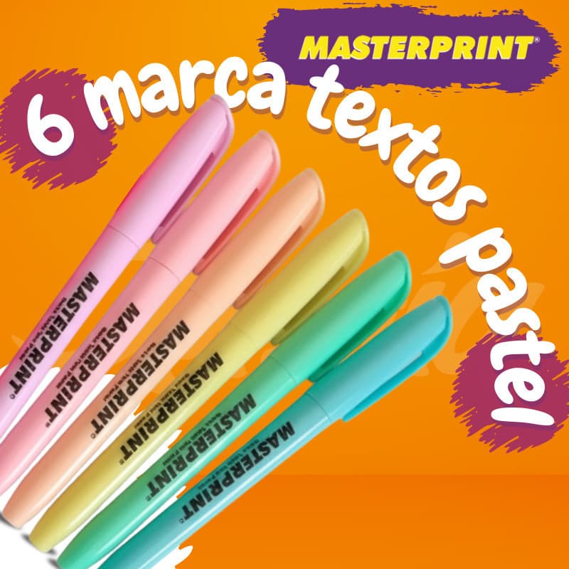 Kit 6 Cores Caneta Marca Texto Tom Pastel
