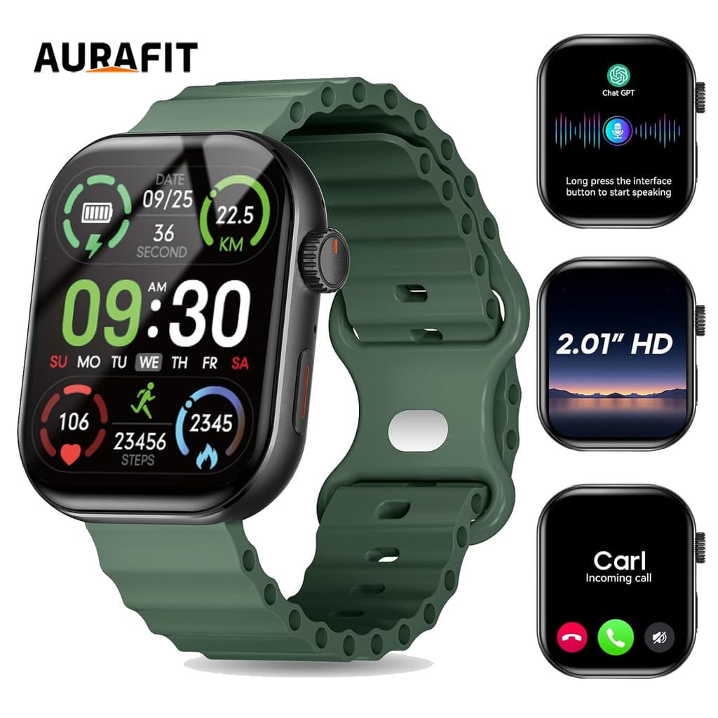 AURAFIT F39 Smartwatch 2.01 inch TFT Bluetooth Call Message Alert Sports Mode SPO2 Support Strava