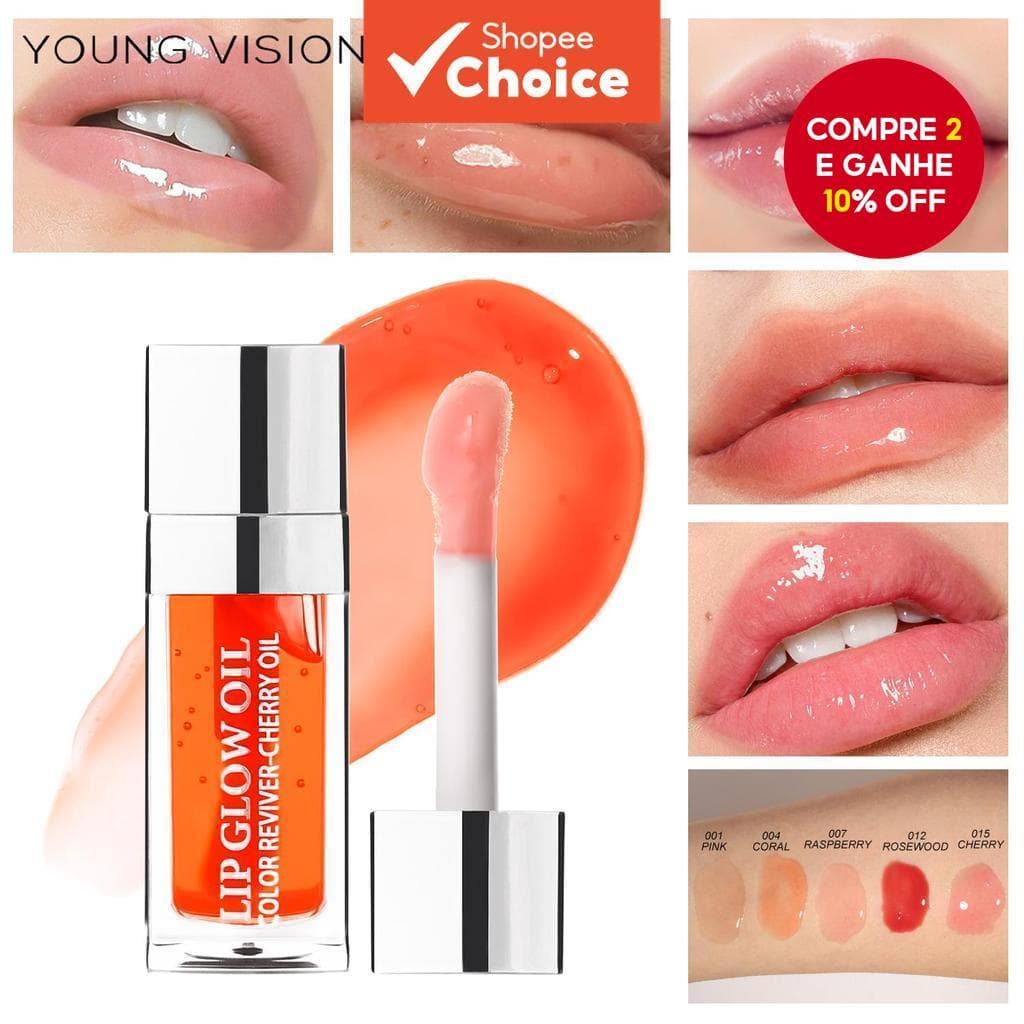 Óleo De Mel Labial YOUNG VISION : Plumping , Nutritivo , 6ml , Batom De Maquiagem Barato Com Brilho Semelhante A Vidro