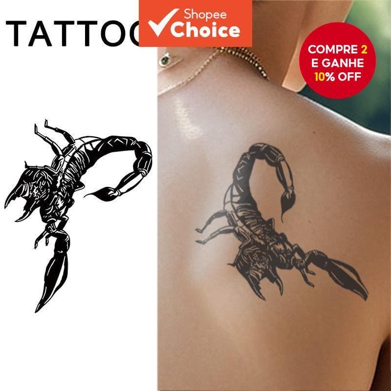Tatuagem Temporária-Adesivo Com Design De Escorpião Venenoso À Prova D'água , Arte Nas Costas/Stomach Para Homens E Mulh