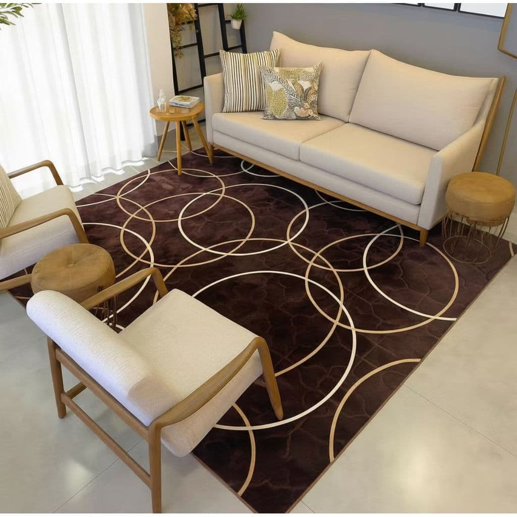 Tapete Sala veludo geométrico pelo baixo 2,00x1,40 facil de limpar