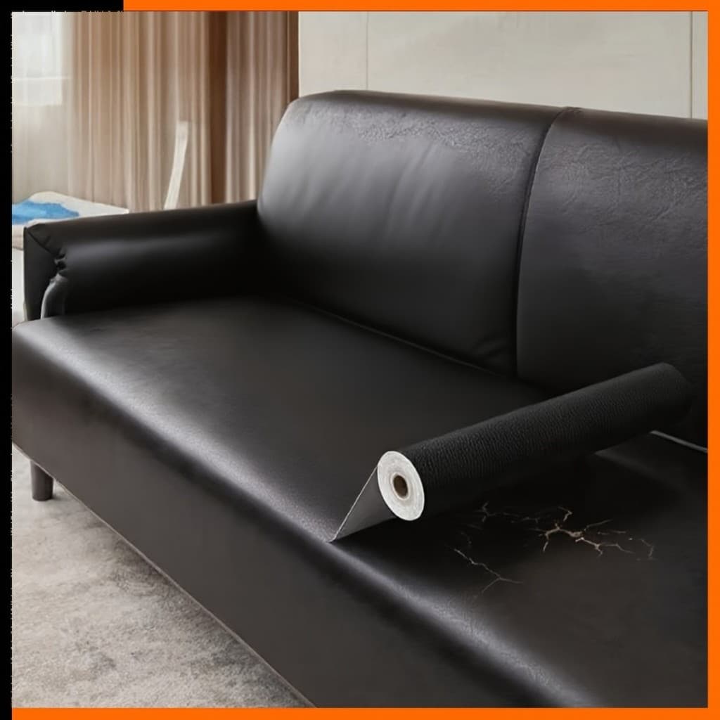 50cmx150cm Preto Adesivo Auto-Adesivo de Tecido de Couro Sofá de Reparo de Sofá de Couro