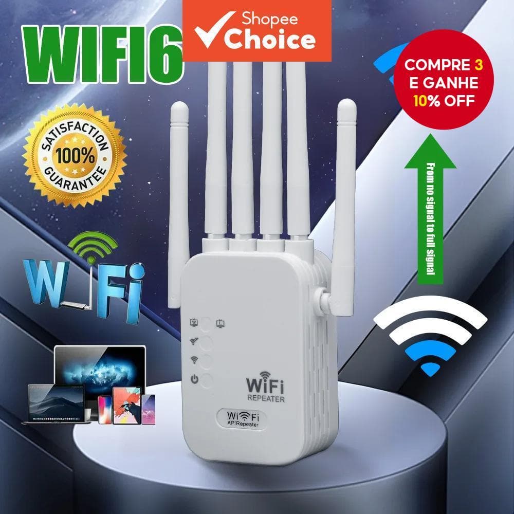 Repetidor Wi-Fi Sem Fio , 1200Mbps , Extensor De Alcance , Impulsionador De Sinal 2.4G , 5G , Amplificador De Rede De Ba