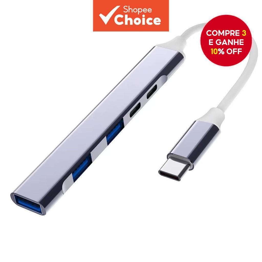  PD Charge USB C HUB Tipo C 3.0 Alumínio 5 em 1 Extensão Rápida Transferência de Dados Dispositivos Tablet Computador PC