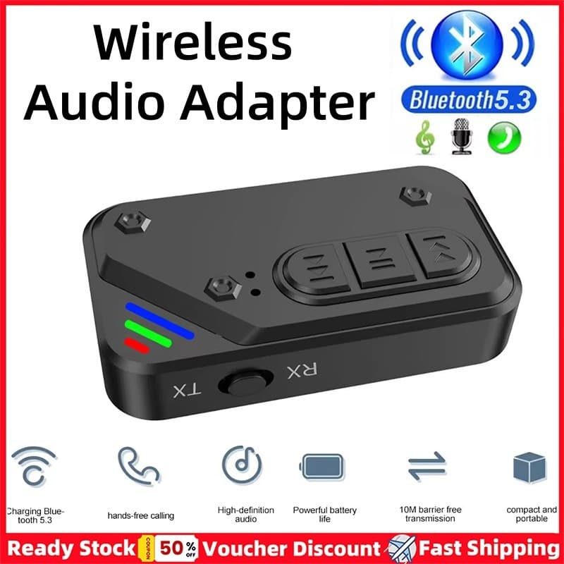 Bluetooth 5.3 4-Em-1 Receptor Transmissor FM Estéreo AUX 3.5mm Jack Adaptador De Áudio Sem Fio Controle Remoto Para TV A