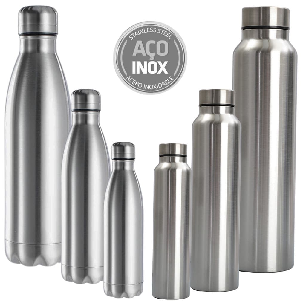 Garrafa de Água Squeeze para Hidratação em Aço Inox 304 500ml 750ml 1000ml (Não Termica)