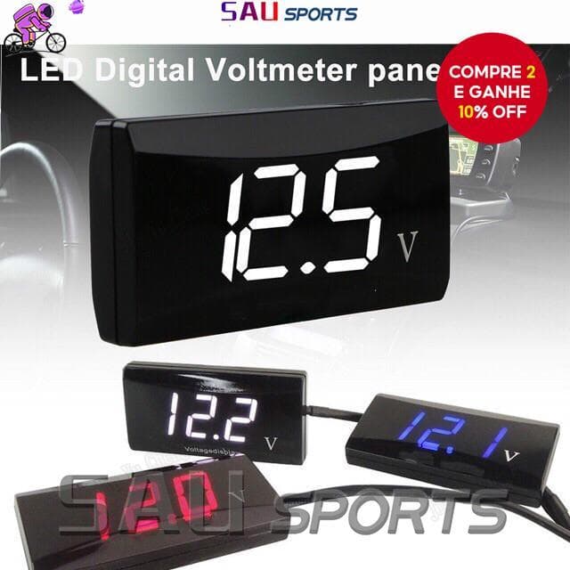 Voltímetro 12v À Prova D'água Para Motocicletas/Carros P-12
