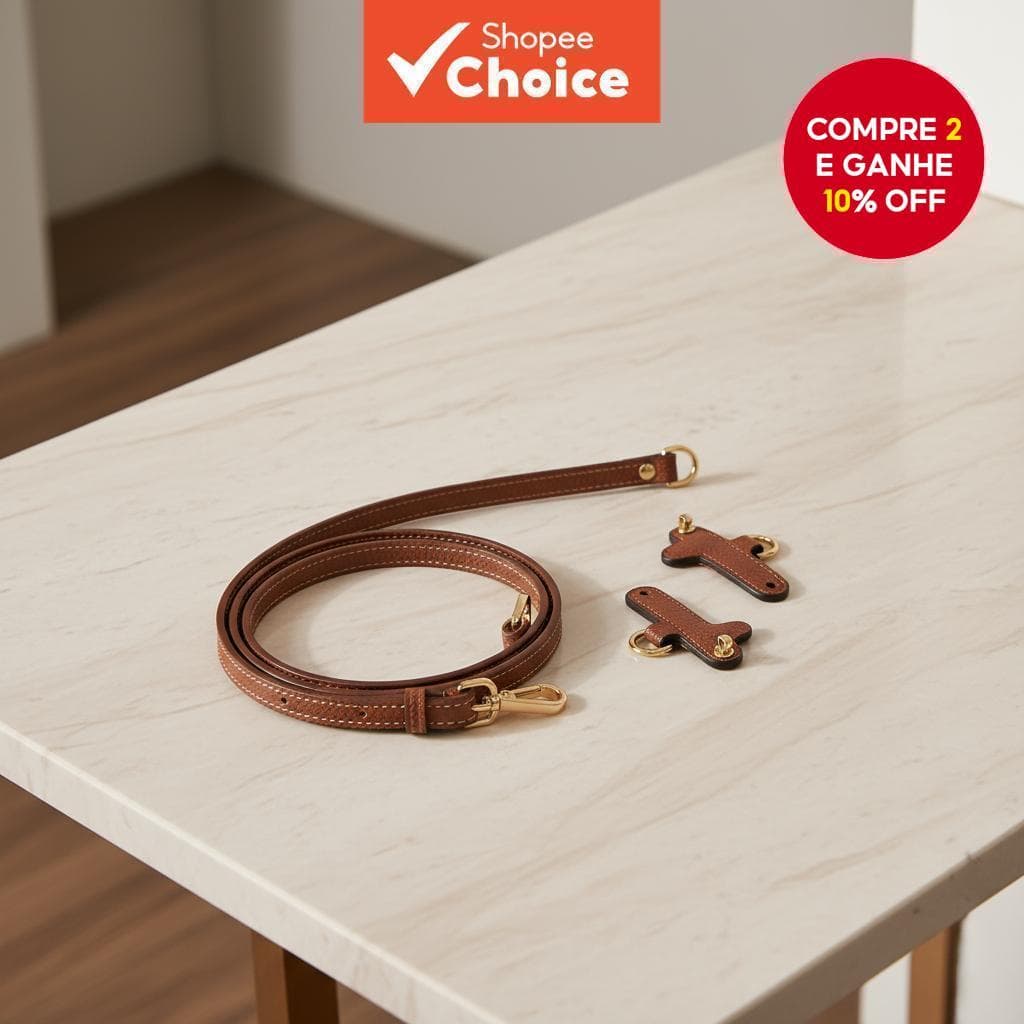  Mini bolsa Longchamp com alça transversal de couro genuíno - Acessório conversor de ombro sem perfuração