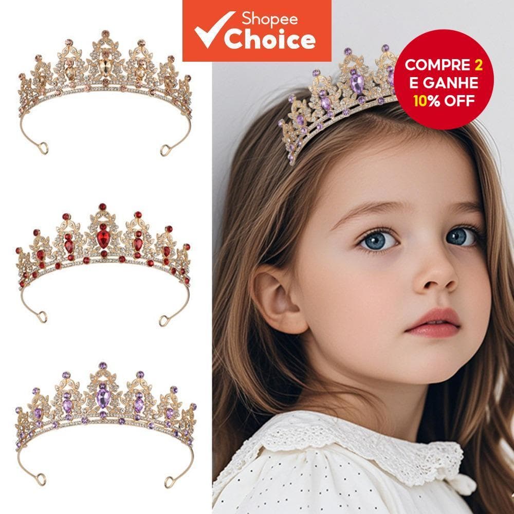 Novo Tiaras Barroco para Noivas, Coroa de Casamento em Cristal Europeu, Arco de Cabelo em Liga Colorida para Noivas.