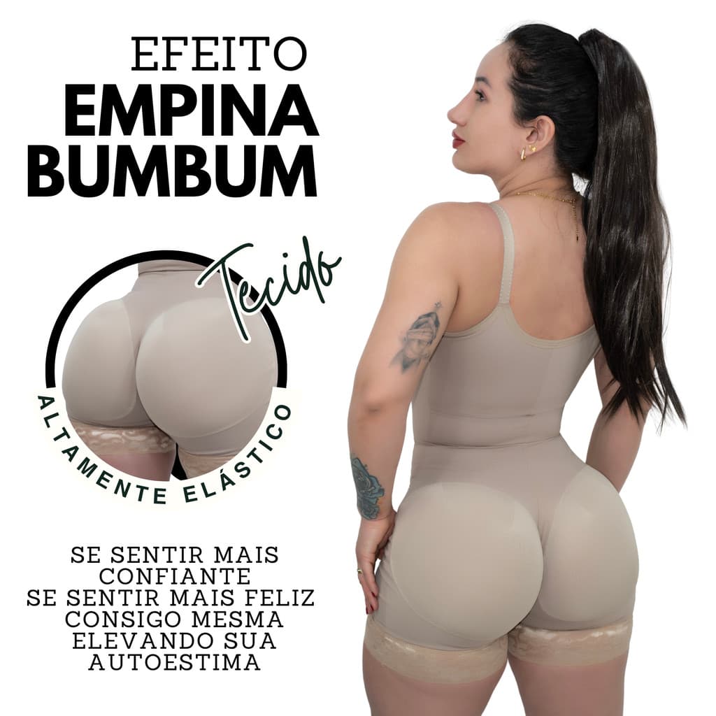 Cinta Body Macacão Levanta Bumbum Estilo Colombiana Pós Procedimentos Estéticos
