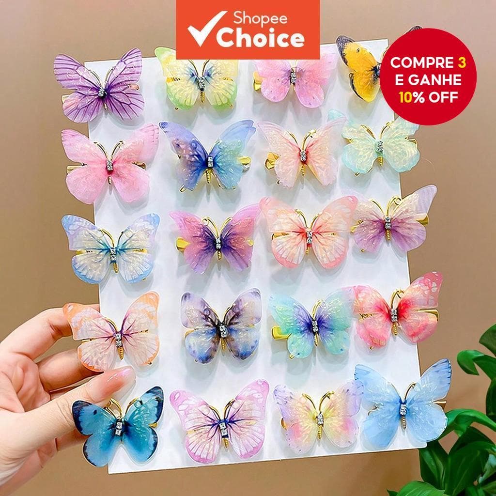 Grampos De Cabelo De Borboleta Gradiente Fofos Para Crianças | Cores Aleatórias , Perfeitas Franjas E Moscas