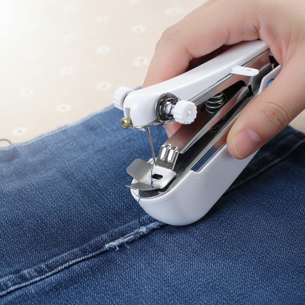 Mini Máquina de Costura de Mão para Bordado e Reparação de Roupas