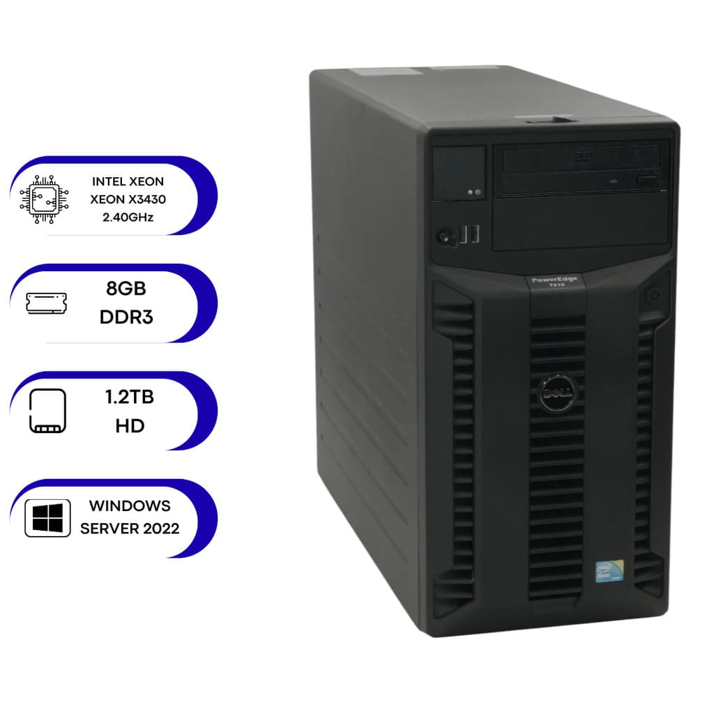 Servidor Dell PowerEdge T310 Xeon X3430 2.40GHz 8gb/1.2tb HD