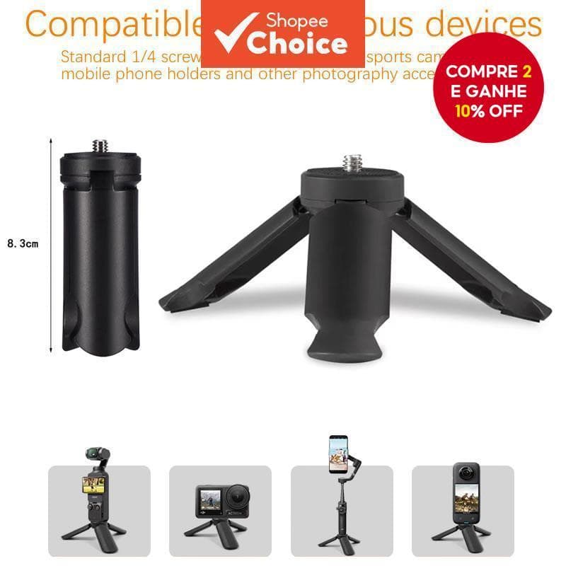Mini Tripé Para DJI Osmo Pocket 3 Gimbal Câmera Vlog Portátil Base De Mesa OM6/5/4/3/SE Acessório De Alça Estabilizadora