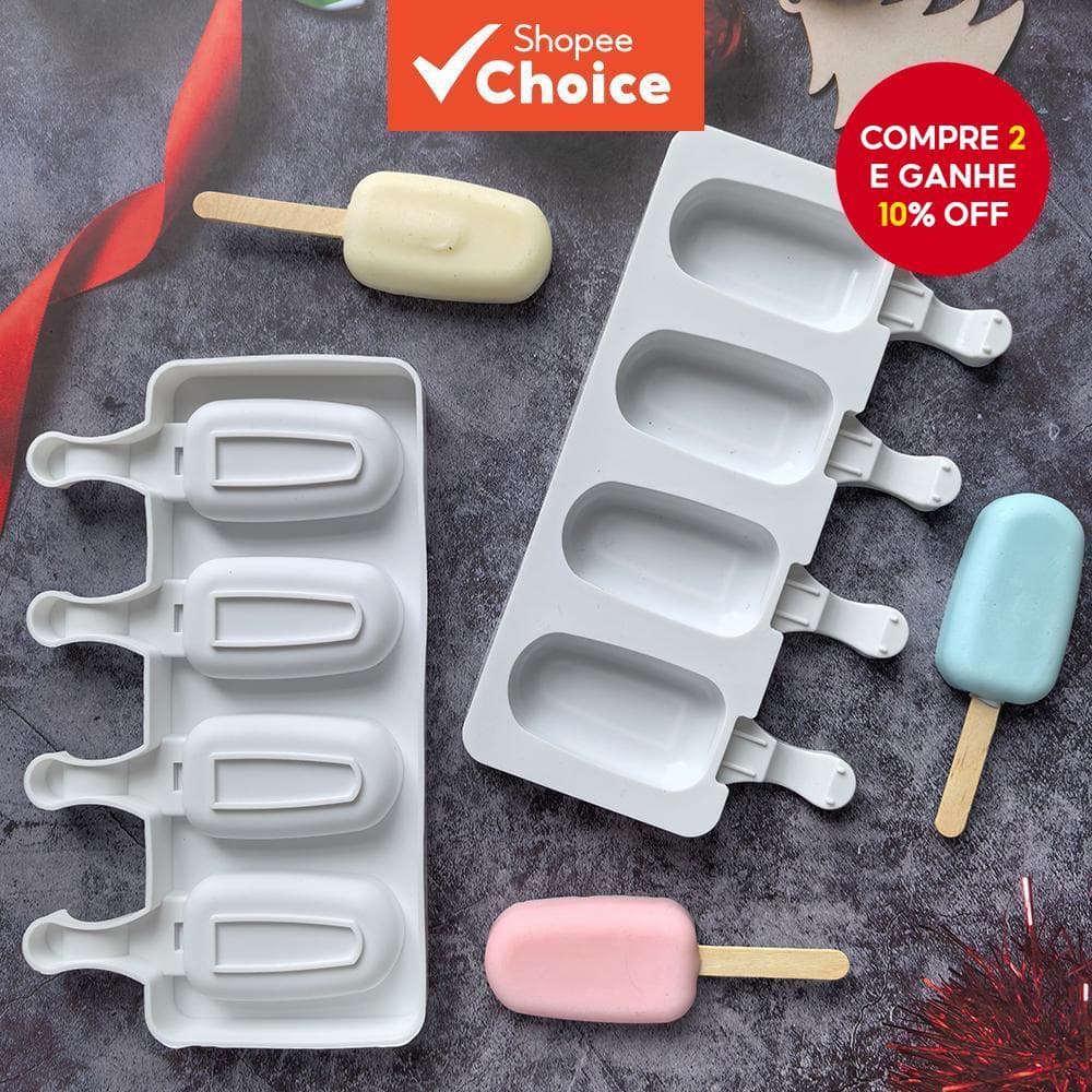 1pc Molde De Sorvete De Silicone Oval Picolé Pudim De Chocolate Bolo Fazendo Ferramenta (Sem Tampa Vara De Madeira)