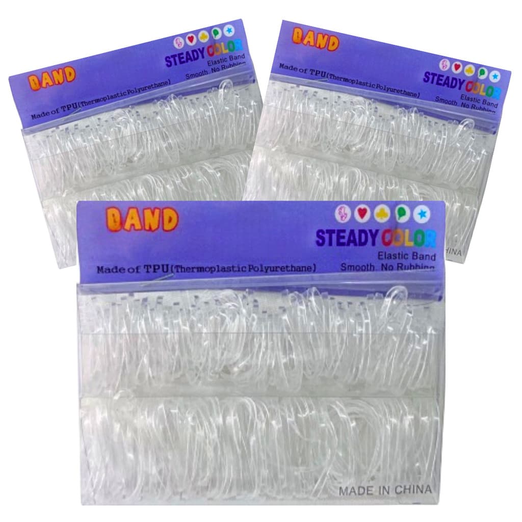 Kit Elastiquinhos Cabelo 450 Elásticos Liguinha Transparente