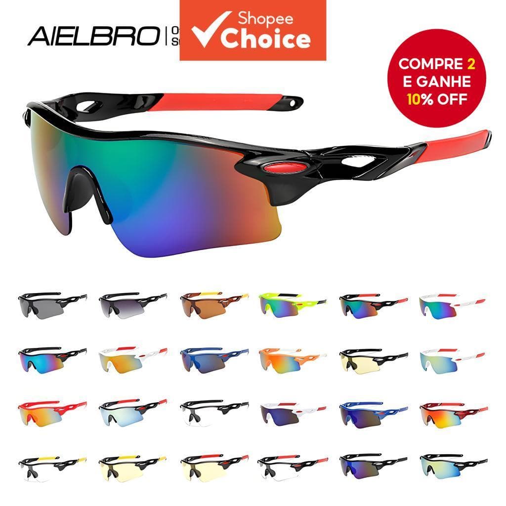 Óculos de Ciclismo AIELBRO para Atividades ao Ar Livre, Corrida, Bicicleta, Pesca e Passeios.