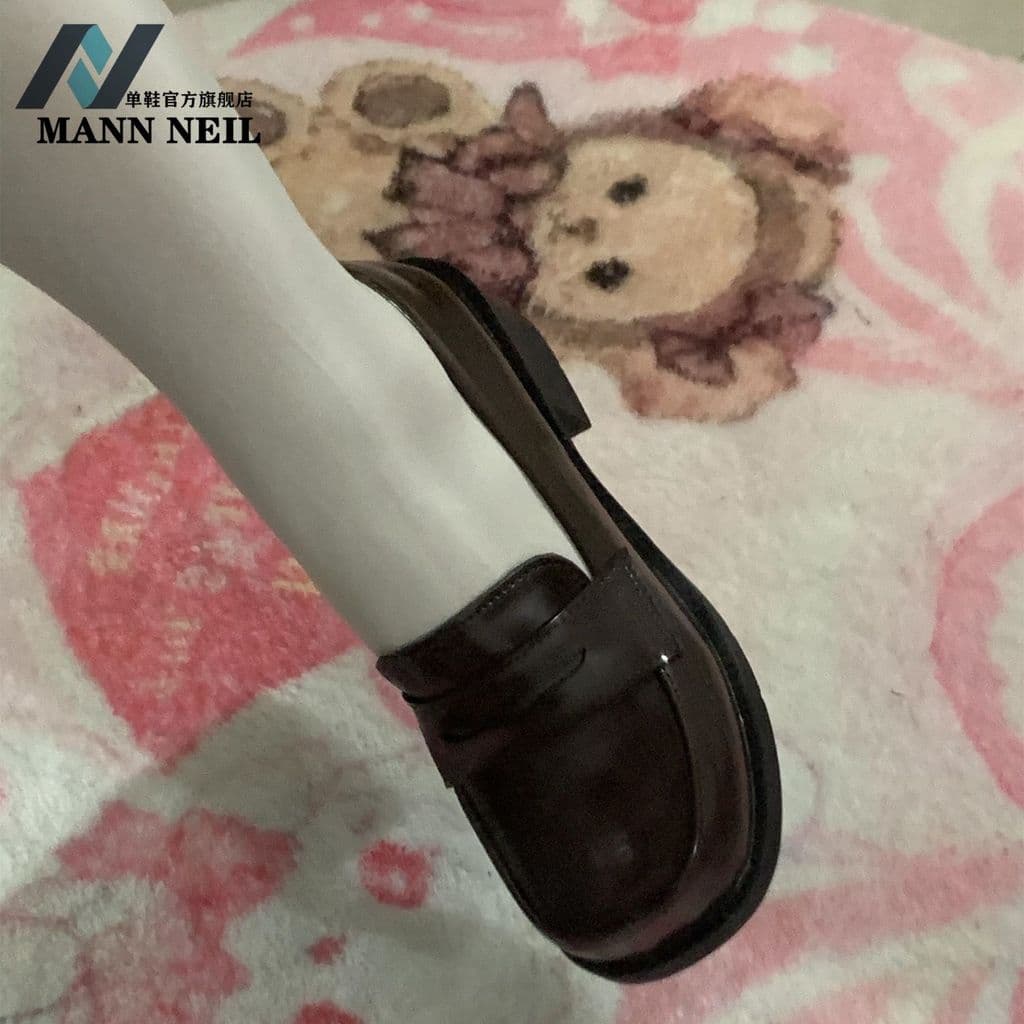 MANNNEIL Sapatos Originais/Dedo Pé Redondo Couro Envernizado Jk Material Escolar Pequenos Sapatos de Couro Estilo Japonê