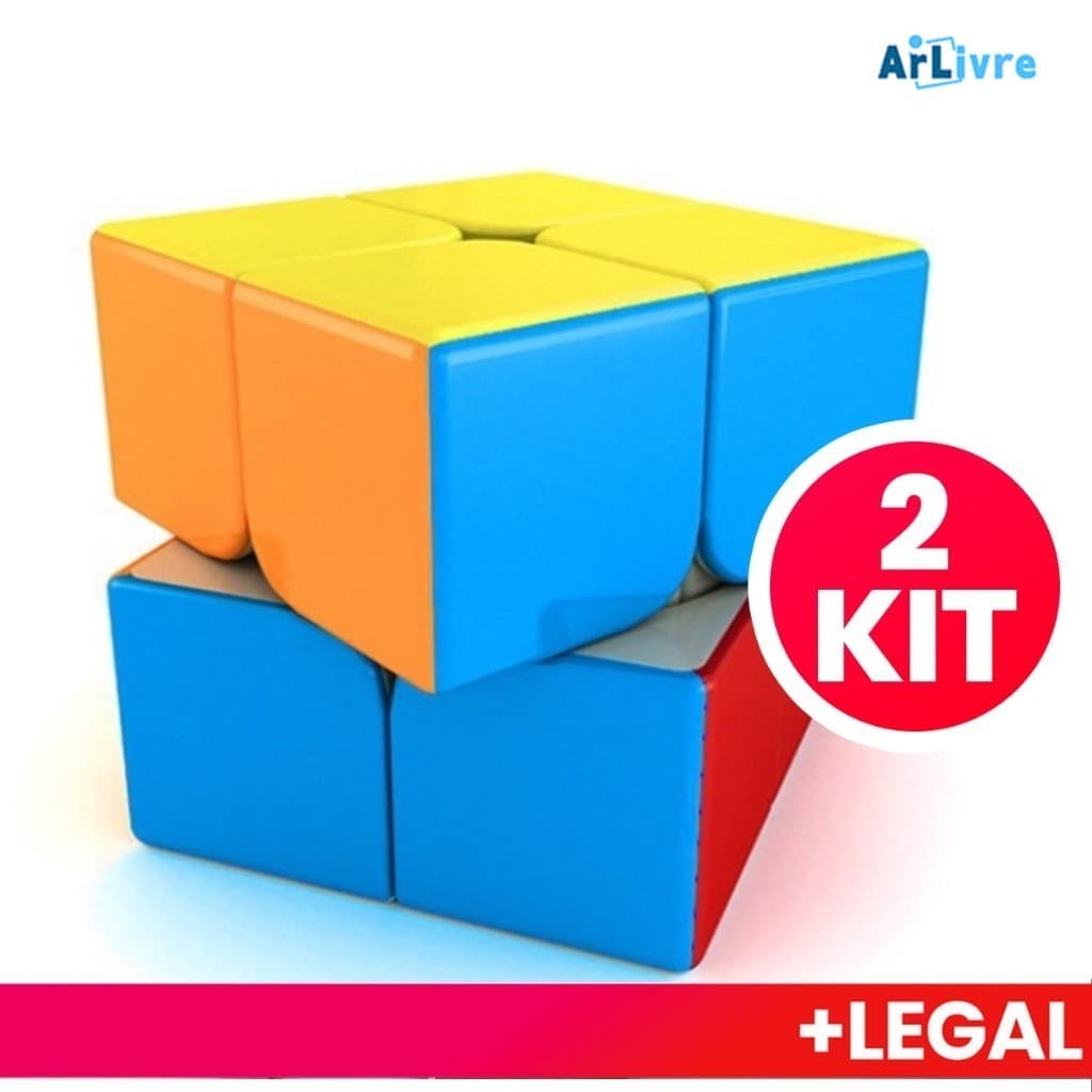 Kit 2 Cubo Mágico De Moyu Rubik 2X2 Cubos 50mm Velocidade Bolso Adesivo Quebra