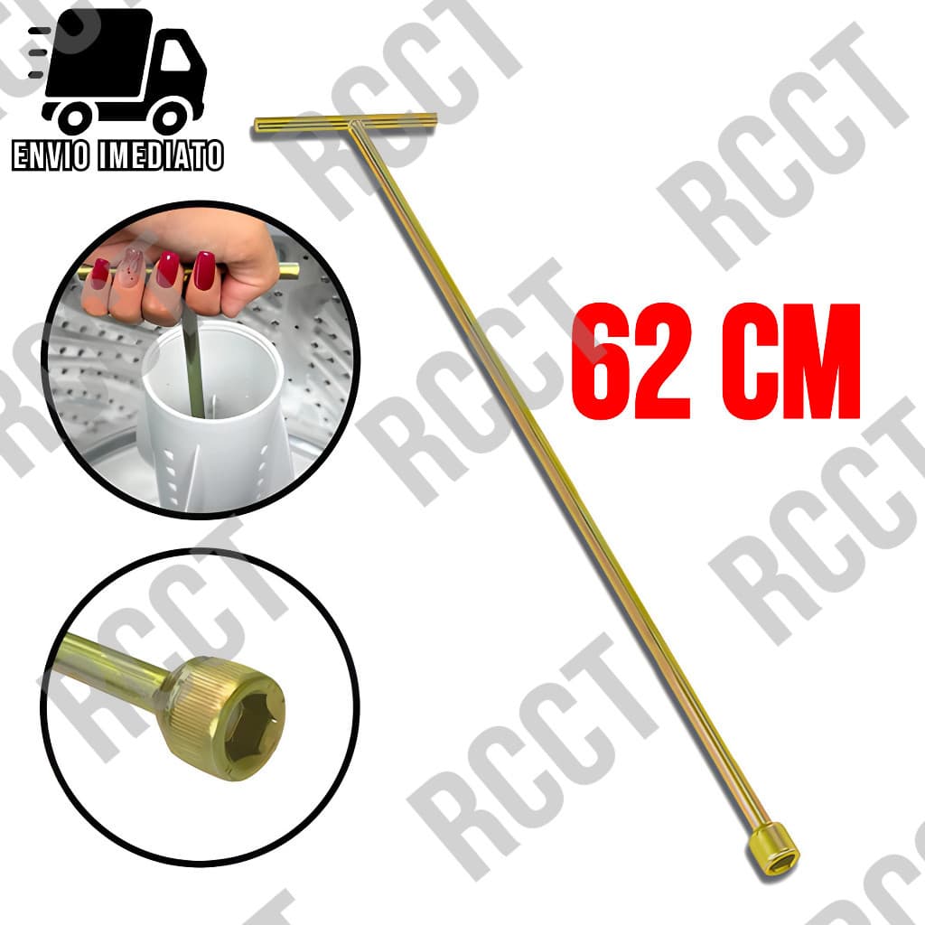 Chave T 10mm Longa 62cm para Maquina de Lavar Agitador Brastemp Electrolux