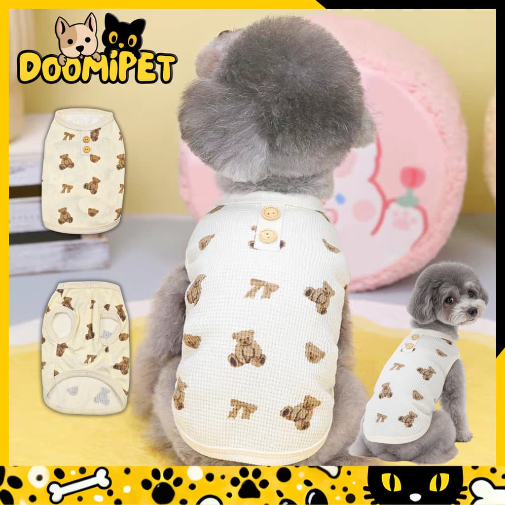 Roupinha Pet Estampa Ursinho – Confortável, Leve e Fofa para Cães e Gatos