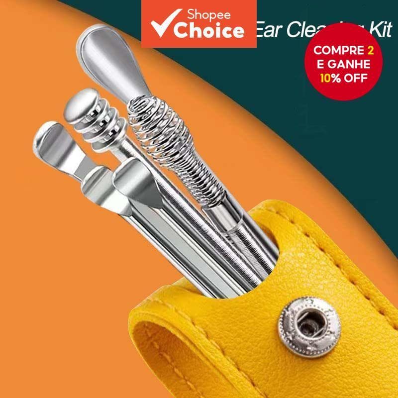 Conjunto De Limpador De Ouvido De Aço Inoxidável , Ferramenta De Palito De 6 Peças Para Adultos E Crianças , Kit De Remo