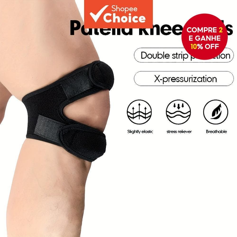 Joelheiras Duplas Para Patela Adulta , Corrida , Proteção Contra Pressão , Fixação Esportiva