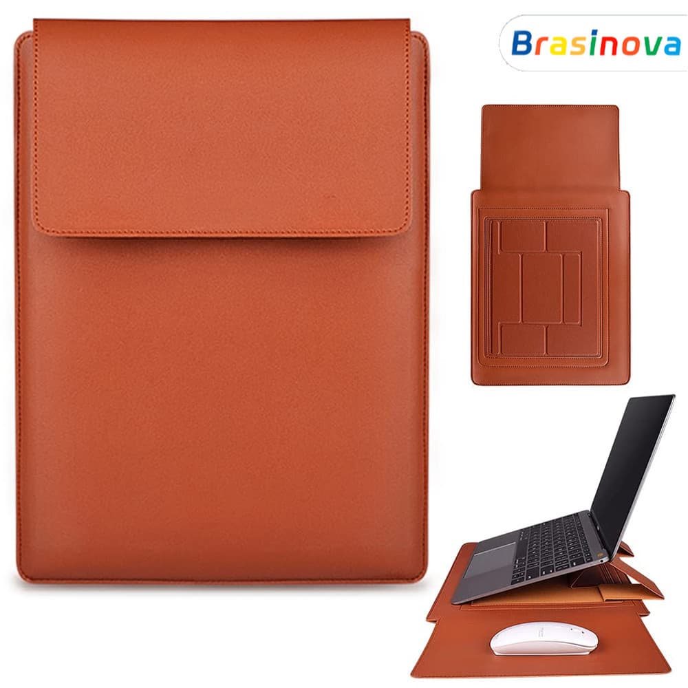 Bolsa Capa para Macbook Air Pro 13,3" e 15" 16,2" em Couro PU, Macia