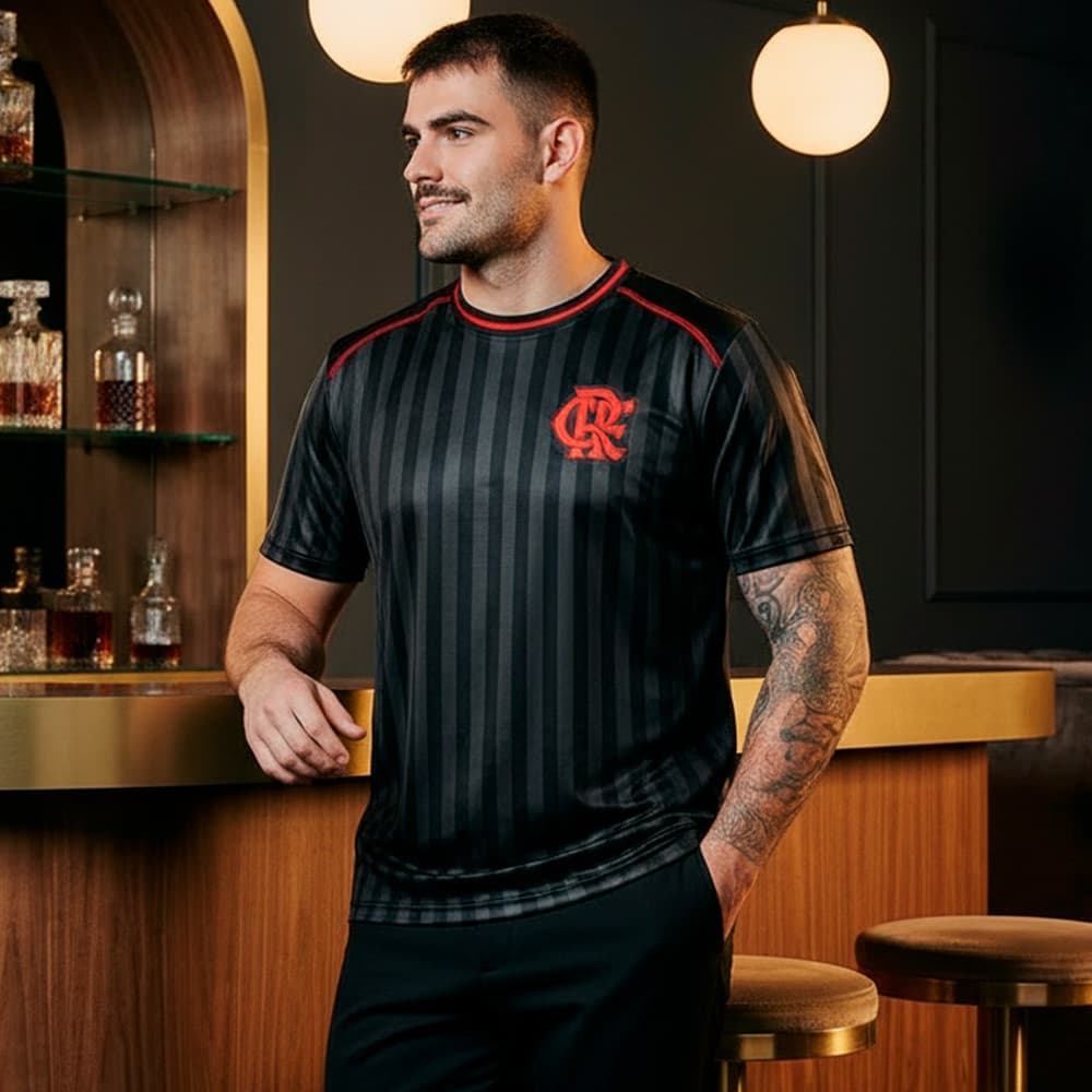 Camiseta Flamengo Urban Stripes Masculina Oficial